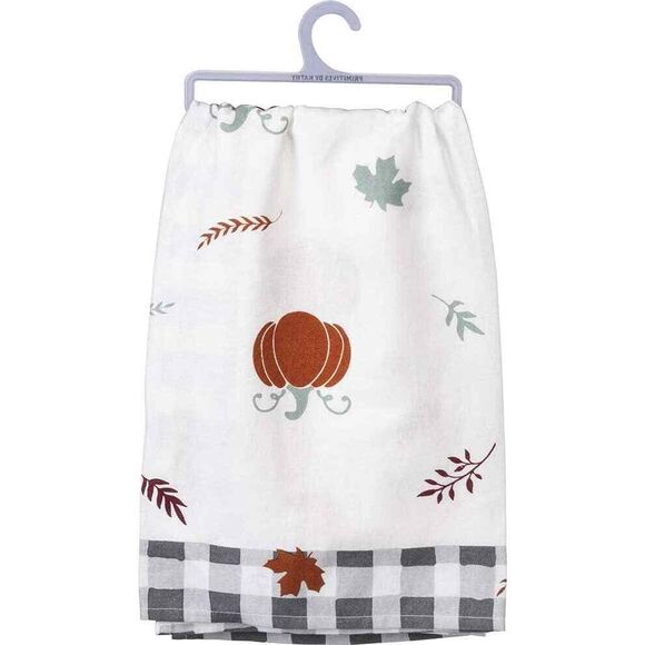 Autumn Leaves and Pumpkin Please Kitchen Towel - Picture 2 of 2
